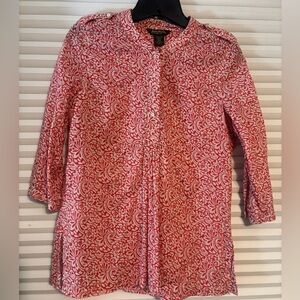 Eddie Bauer Red Floral Button Down Shirt